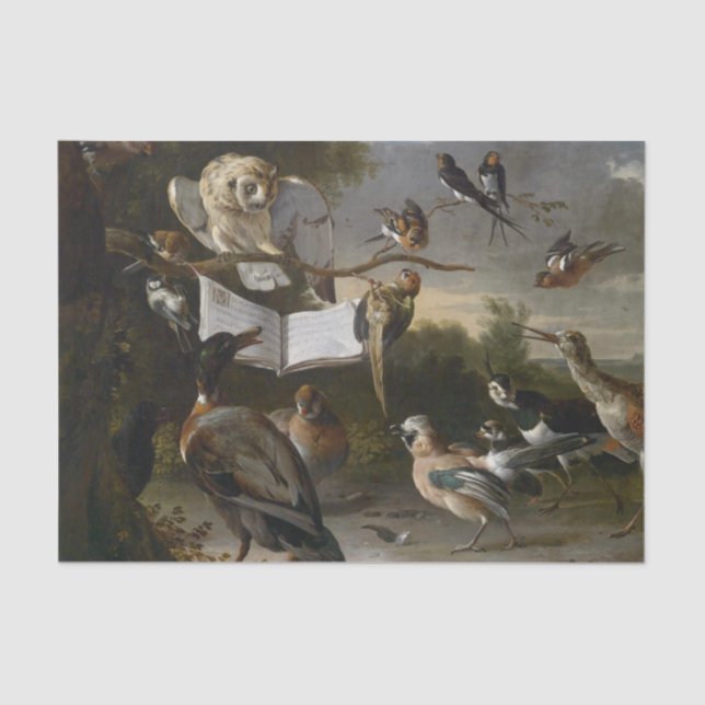 Flock of musical birds painting tissue paper (Front)