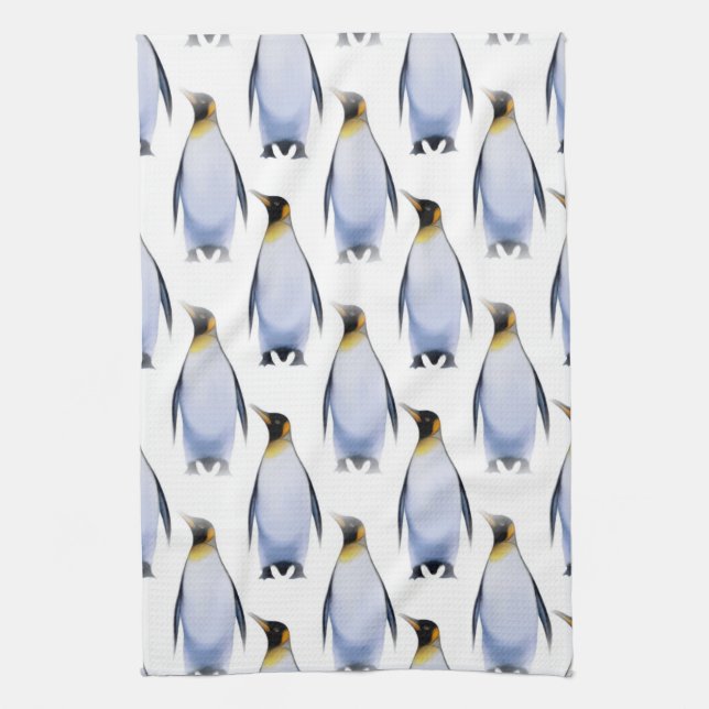 Flock of Penguins Tea Towel (Vertical)
