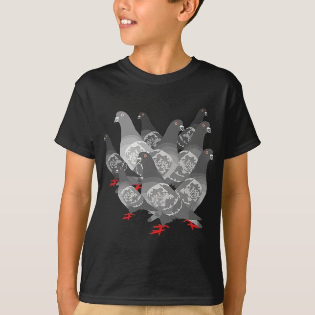 Flock Of Pigeon Breeder Pigeon Racing Gift T-Shirt (Front)
