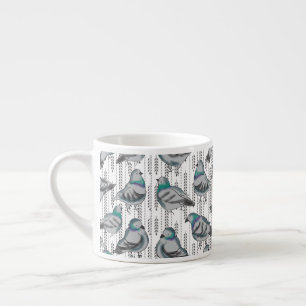Flock of pigeons espresso cup