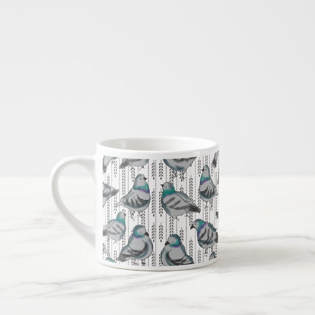 Flock of pigeons espresso cup (Left)