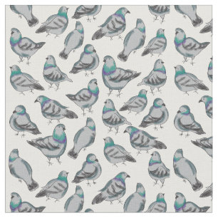 Flock of pigeons fabric
