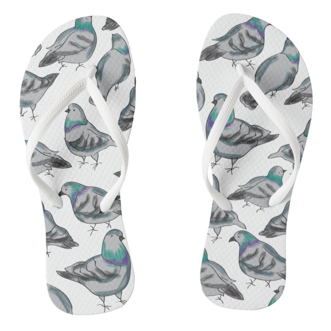 Flock of pigeons flip flops (Footbed)