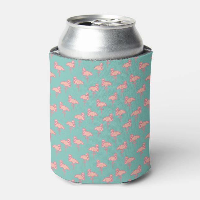 Flock of Pink Flamingos Can Cooler (Can Front)