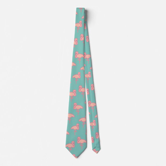 Flock of Pink Flamingos Tie (Front)