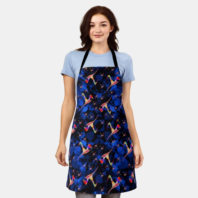 Flock of Rainbow Birds in the Sky Apron (Worn)