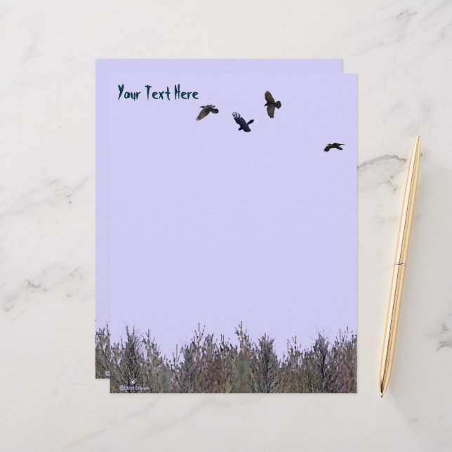 Flock of Ravens Custom Letterhead (Front/Back In Situ)
