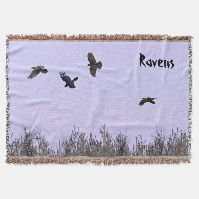 Flock of Ravens Throw Blanket (Front)