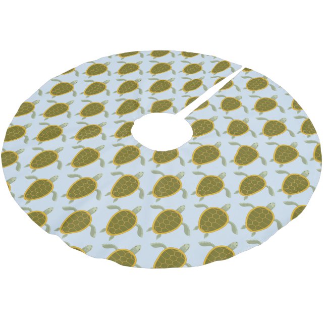 Flock Of Sea Turtles Pattern Brushed Polyester Tree Skirt (Angled)