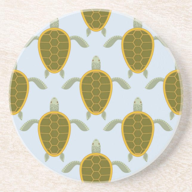 Flock Of Sea Turtles Pattern Coaster (Front)