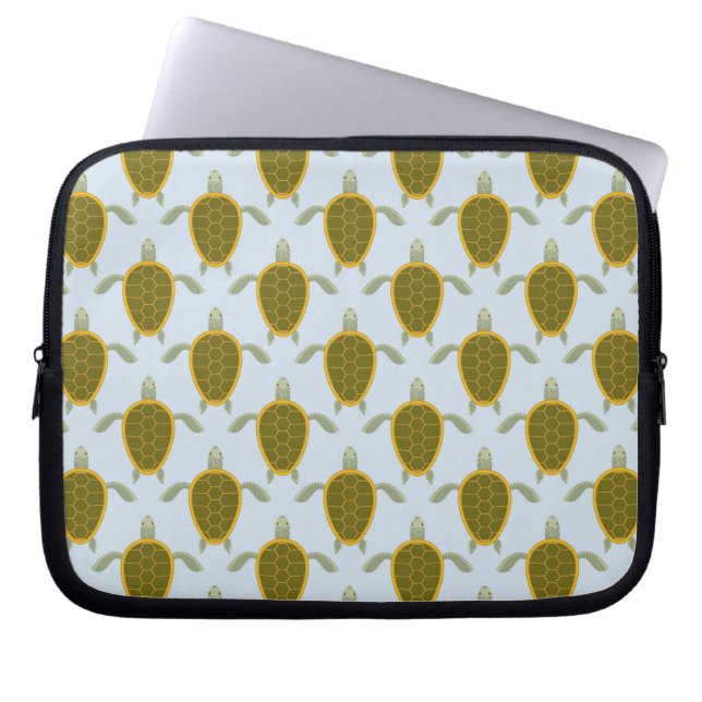 Flock Of Sea Turtles Pattern Laptop Sleeve (Front)