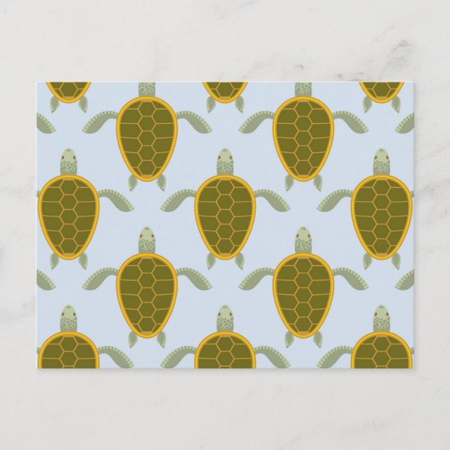 Flock Of Sea Turtles Pattern Postcard (Front)