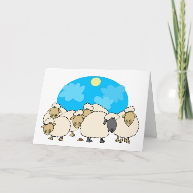Flock Of Sheep Greeting Cards (Front)