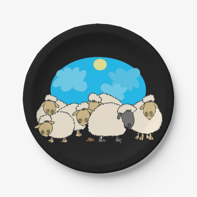 Flock Of Sheep Paper Plates (Front)