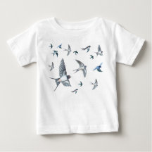  Flock of swallow birds flying