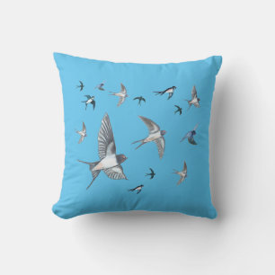 Flock of swallow birds flying Cushion
