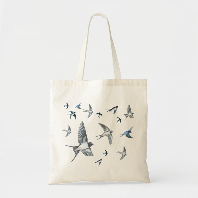  Flock of swallow birds flying Tote Bag (Front)