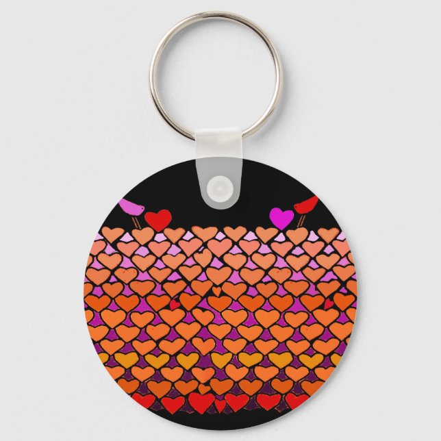 Flock of Valentines Key Ring (Front)