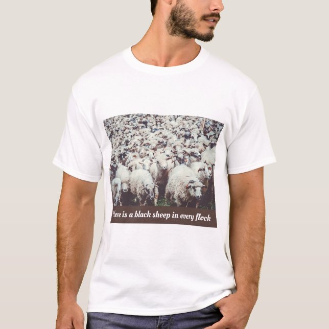 Flock of white & black sheep T-Shirt (Front)