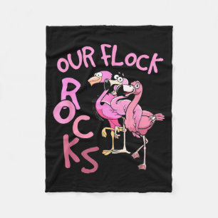 Flock Rocks Flamingo Matching Family Vacation Fleece Blanket
