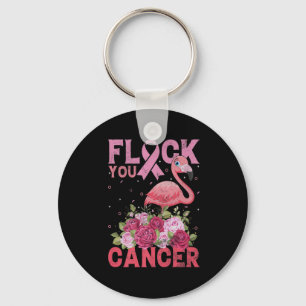 Flock You Cancer Pink Ribbon Flamingo Breast Cance Key Ring