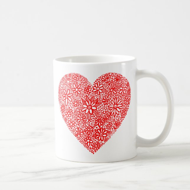Flocked Heart Coffee Mug (Right)