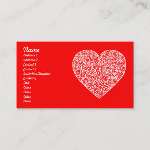 Flocked Heart - Customised Business Card