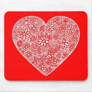 Flocked Heart Mouse Mat
