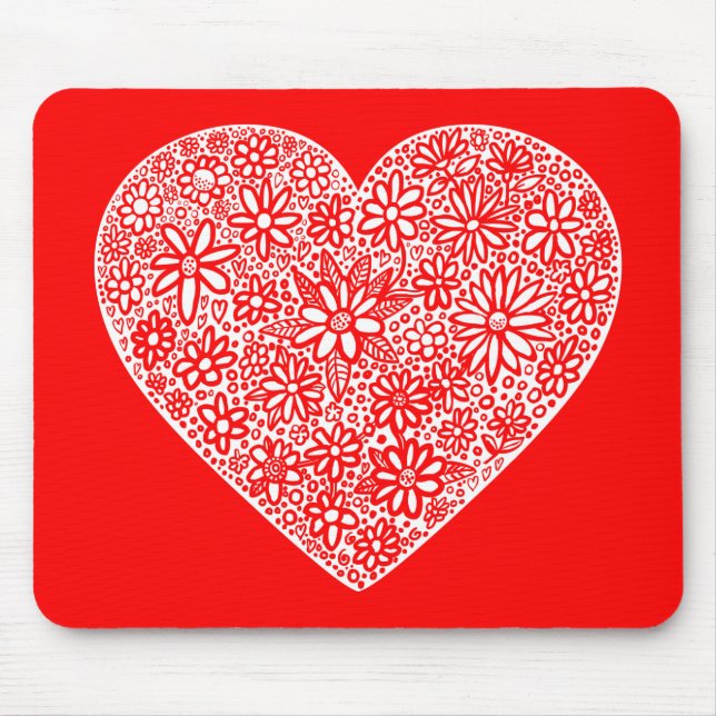 Flocked Heart Mouse Mat (Front)