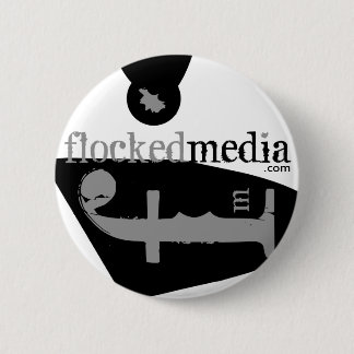 Flocked Media Grey Side Logos Button