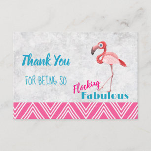 Flocking Fabulous Pun w/ Pink Flamingo Thank You Card