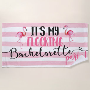 Flocking Flamingo Bride Bachelorette Beach Towel