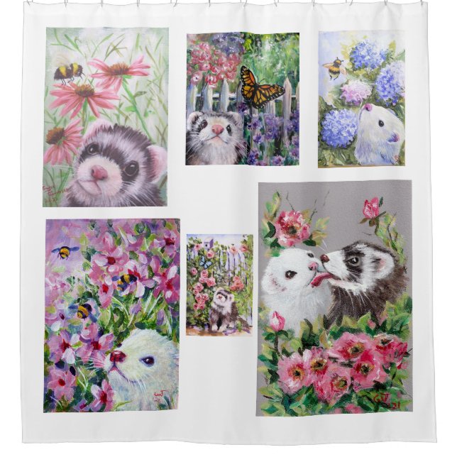 Flocks of Ferrets Shower Curtain (Front)