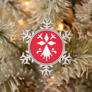 Flocon De Snow Hermine De Bretagne Snowflake Pewter Christmas Ornament