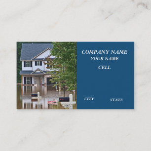 flood disasters insurance damage flooded homes business card