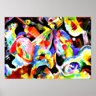 Flood Improvisation, abstract art by Kandinsky Poster
