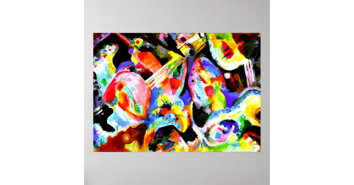 Flood Improvisation, abstract art by Kandinsky Poster | Zazzle