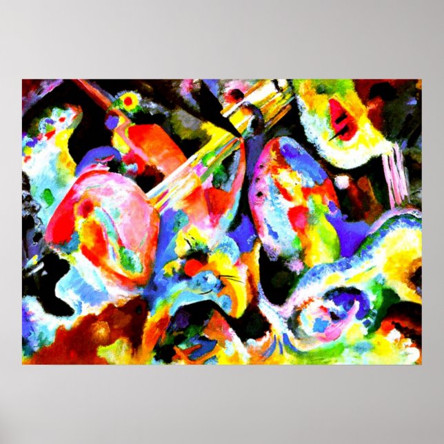 Flood Improvisation, abstract art by Kandinsky Poster (Front)