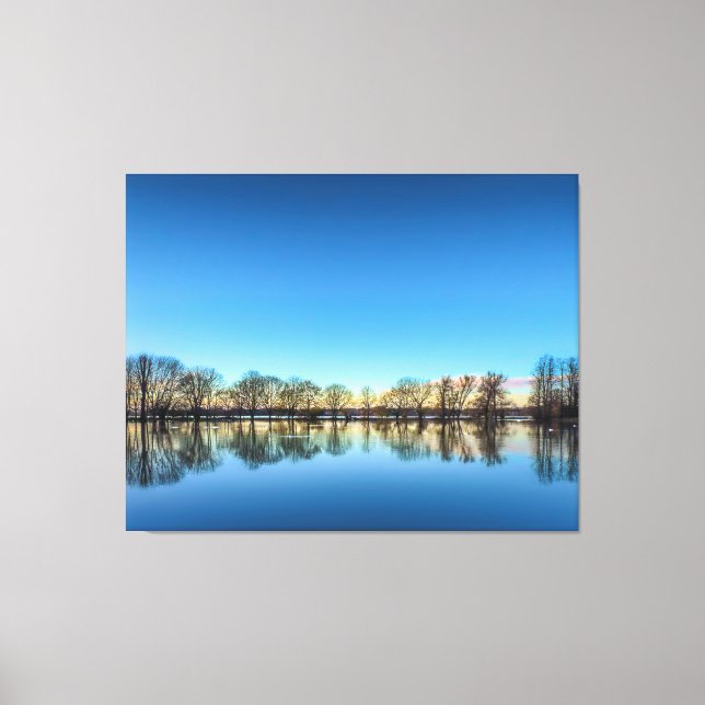 Flood on Godmanchester Rec. Canvas Print (Front)
