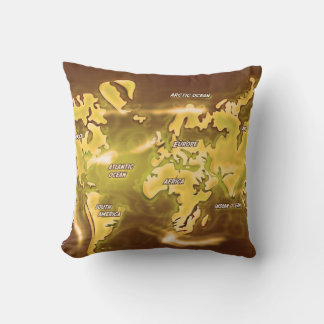 Flooded Earth Map Cushion