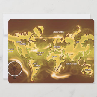 Flooded Earth Map Invitation