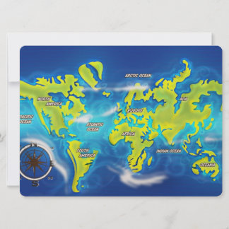 Flooded Earth Map Invitation