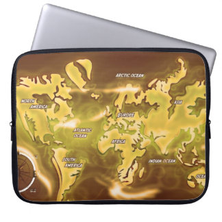 Flooded Earth Map Laptop Sleeve