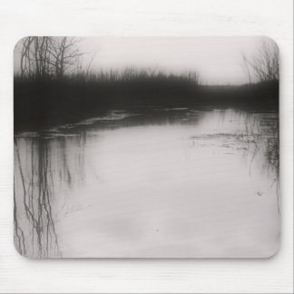 Flooded Field - Black & White Photo Mousepad