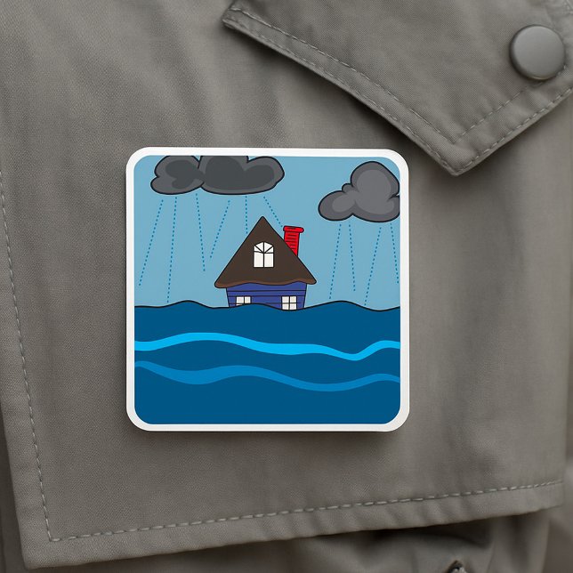 Flooded House Square Sticker (Creator Uploaded)