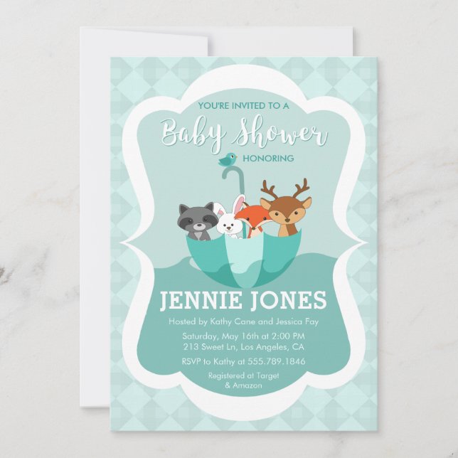 Flooded With Love Animal Baby Shower Invitation (Front)