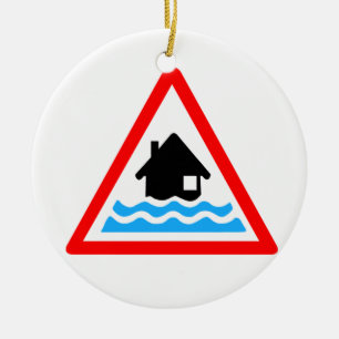 Flooding Warning Ceramic Tree Decoration