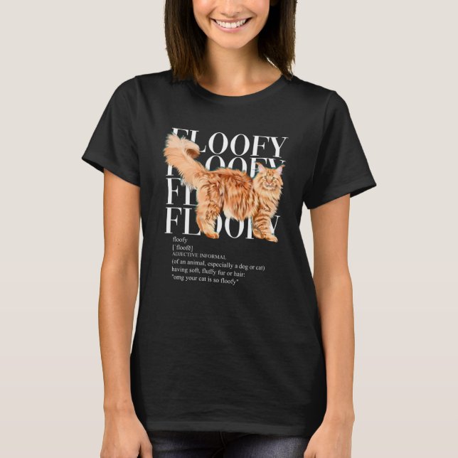 Floofy Red Maine Coon cat T-Shirt (Front)