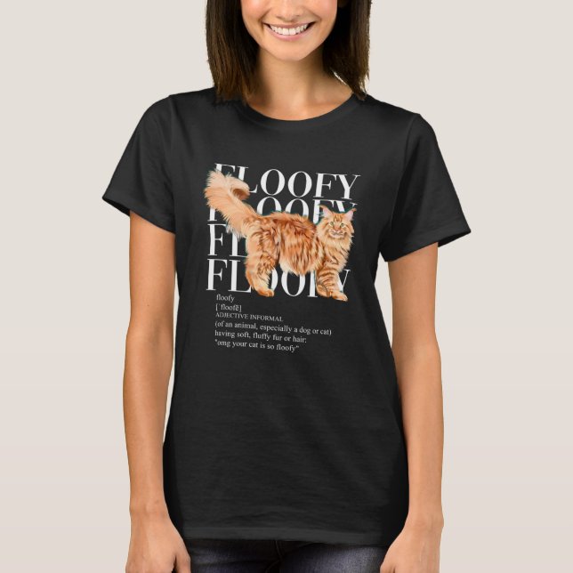 Floofy Red Maine Coon cat T-Shirt (Front)