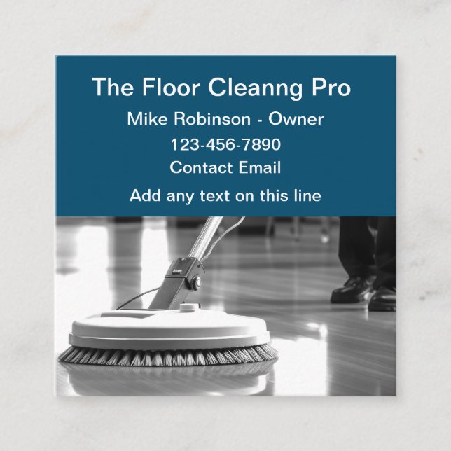 Floor Cleaning Professional Service  Square Business Card (Front)